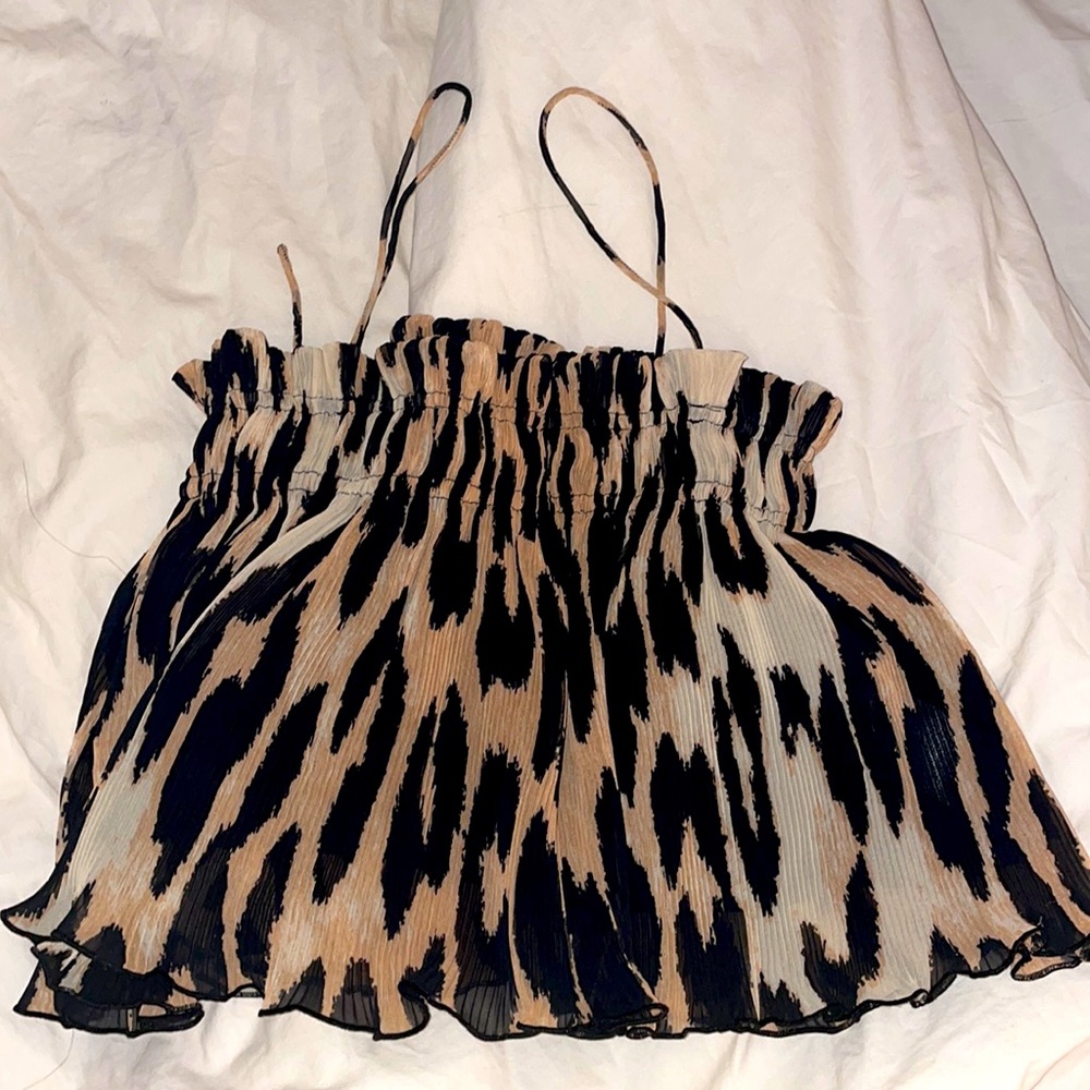 Ganni cheetah top